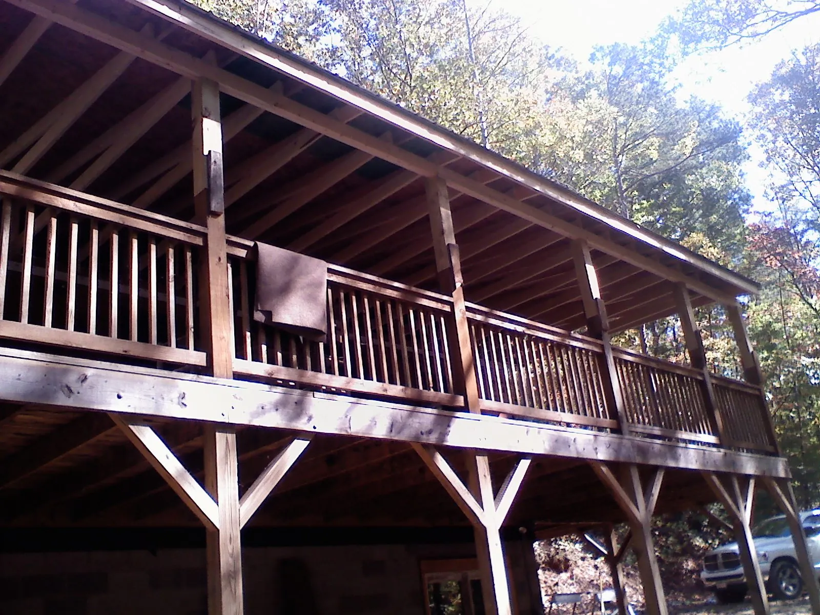 Timber framing under a new elevated porch and deck — Roof Leak Repair in Tilden by Roofing Brothers
